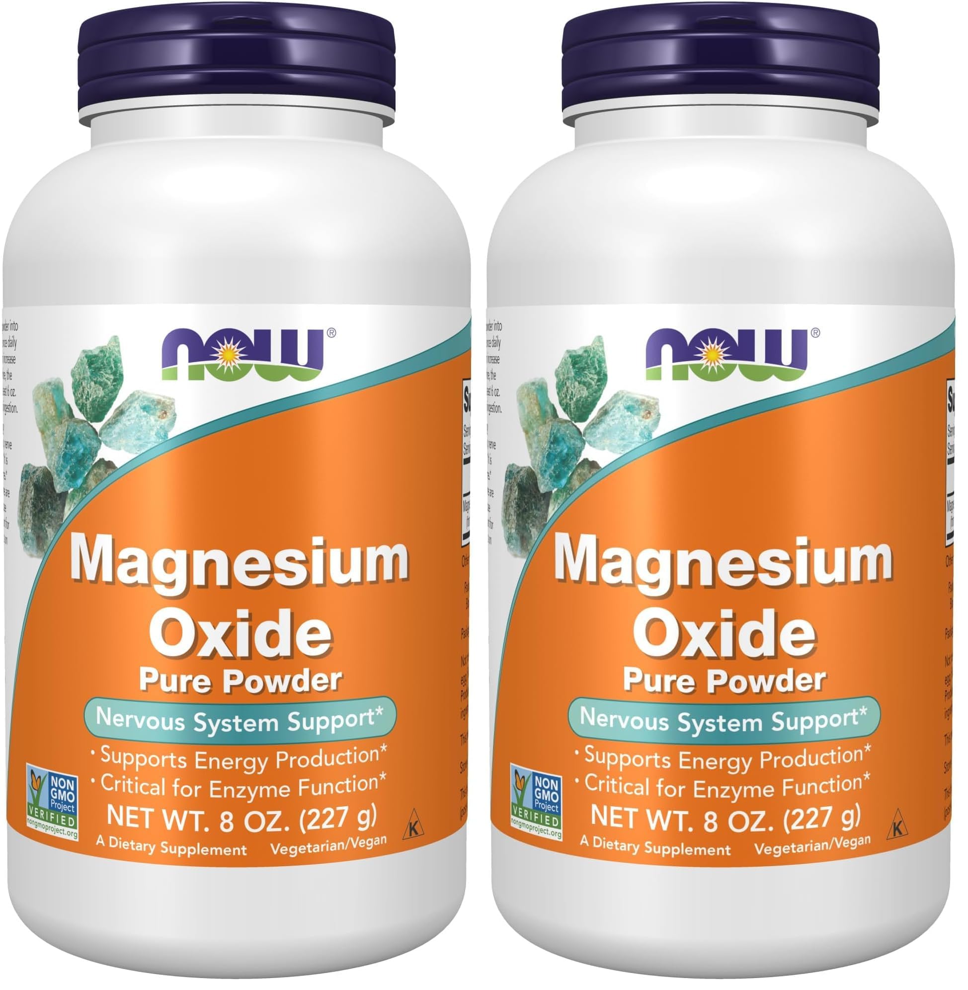NOW Supplements, Magnesium Oxide, Enzyme Function*, Nervous System Support*, 8-Ounce (Pack of 2)