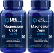 Life Extension Magnesium Caps 500mg, 270 Vegetarian Capsules (Pack of 2)