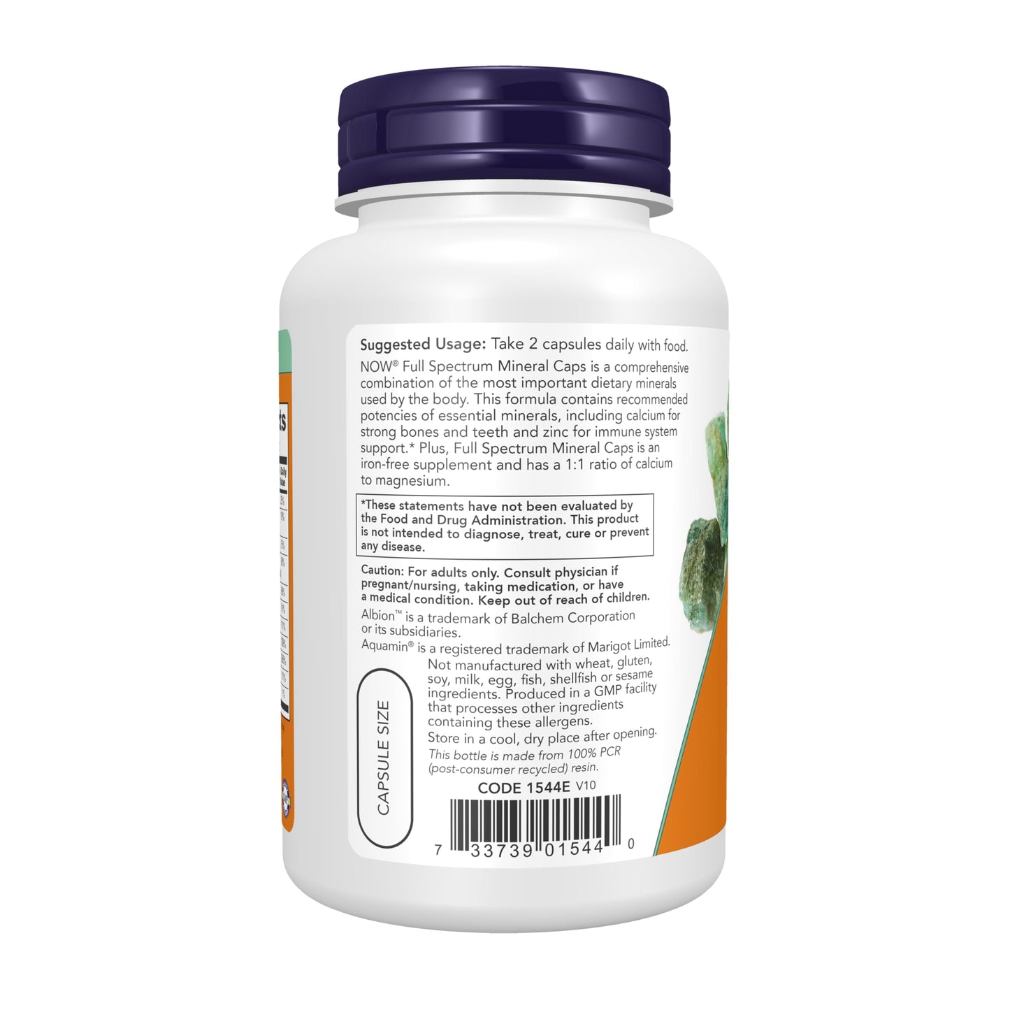 NOW Supplements, Full Spectrum Mineral Caps, Multi Mineral Formula, 120 Veg Capsules