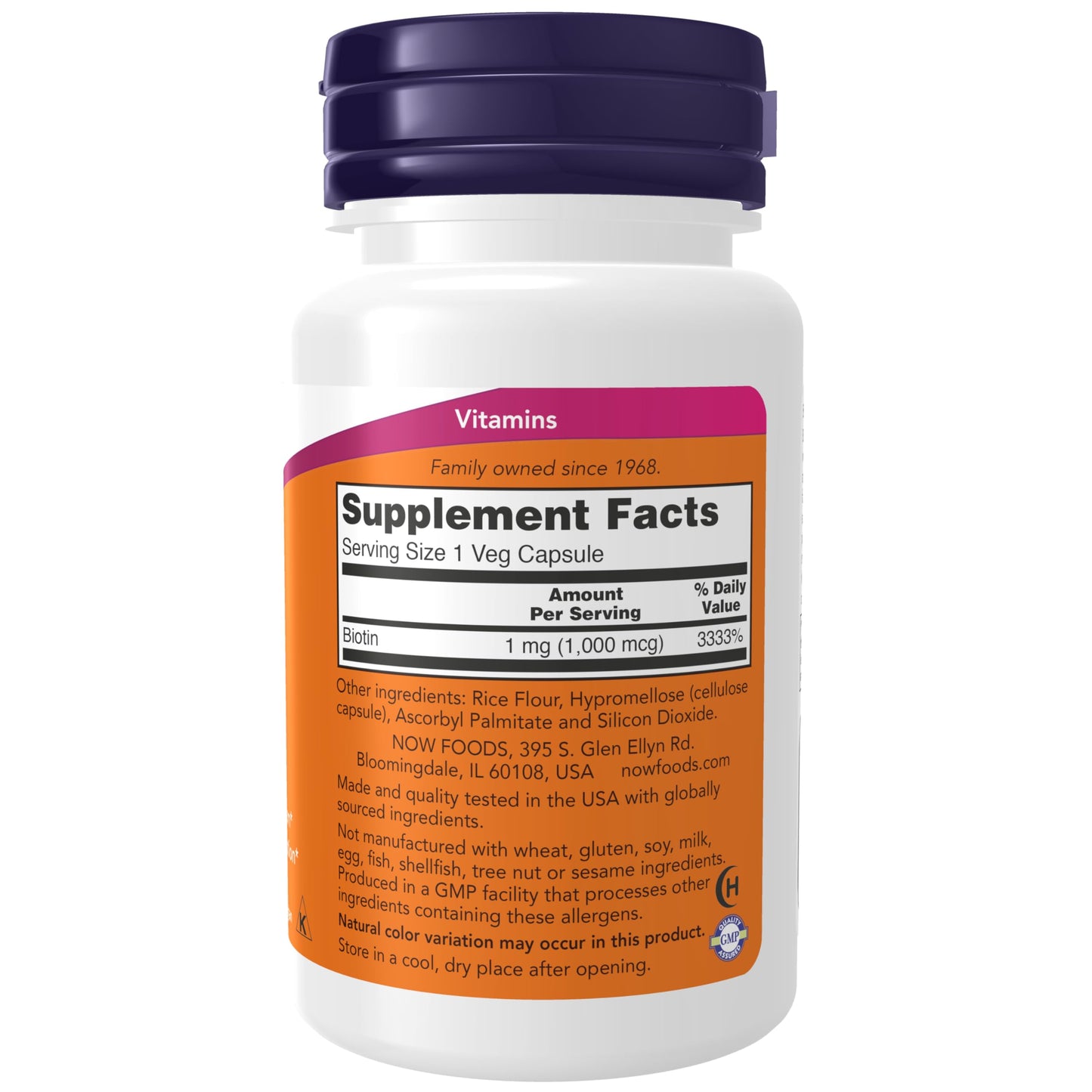 NOW Foods Supplements, Biotin 1,000 mcg, Amino Acid Metabolism*, Energy Production*, 100 Capsules