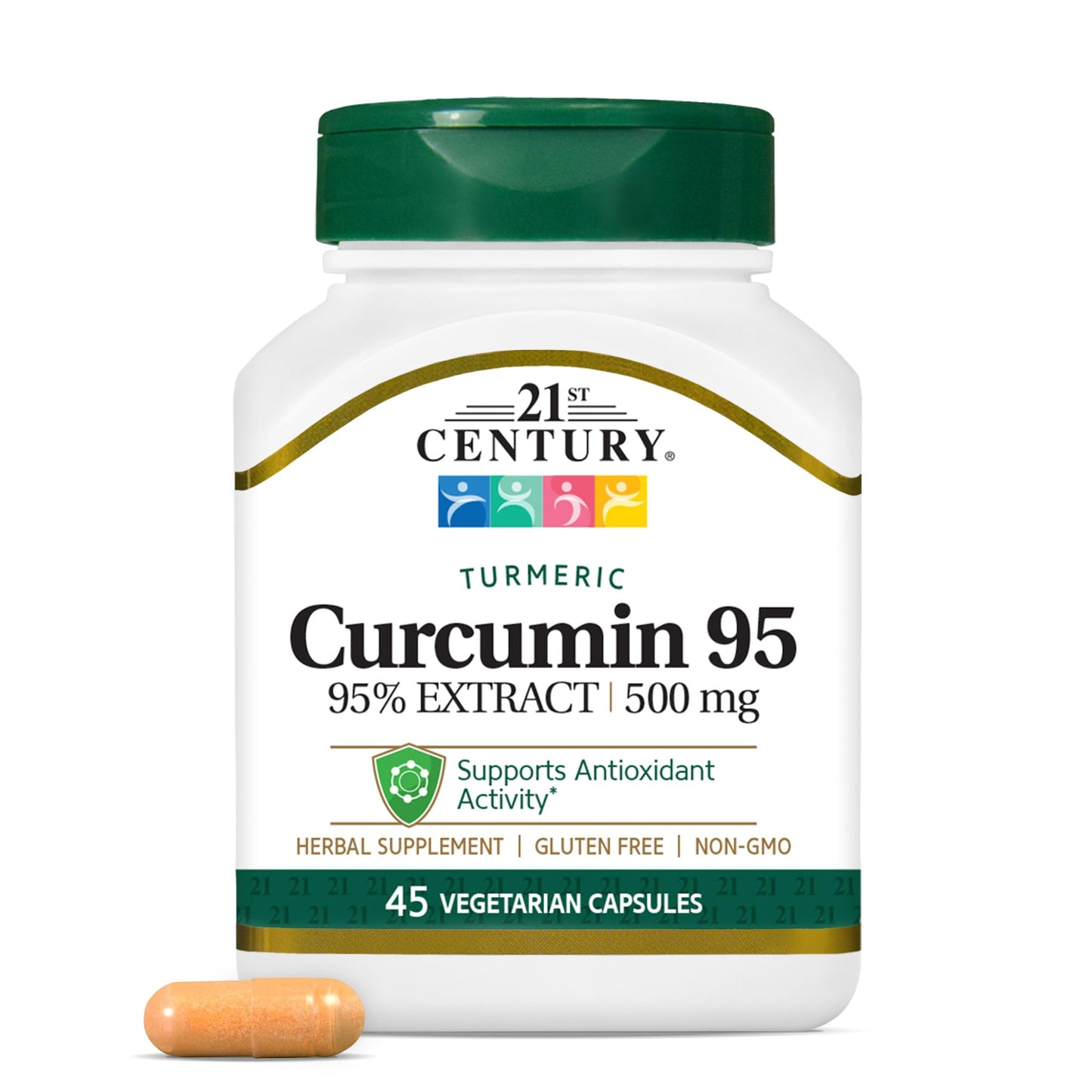 21st Century Curcumin 95 Turmeric Extract Capsules, Antioxidant, 45 Count