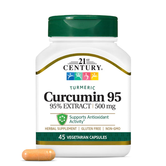 21st Century Curcumin 95 Turmeric Extract Capsules, Antioxidant, 45 Count