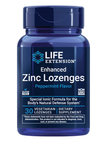 Life Extension Enhanced Zinc Lozenges, zinc Acetate, Optimal Immune Support, Strong Immune Response, Ionic zinc, Non-GMO, Gluten-Free, Vegetarian, 30 lozenges