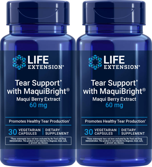 Life Extension Tear Support with MaquiBright 60 mg, 30 Vegetarian Capsules (Pack of 2)
