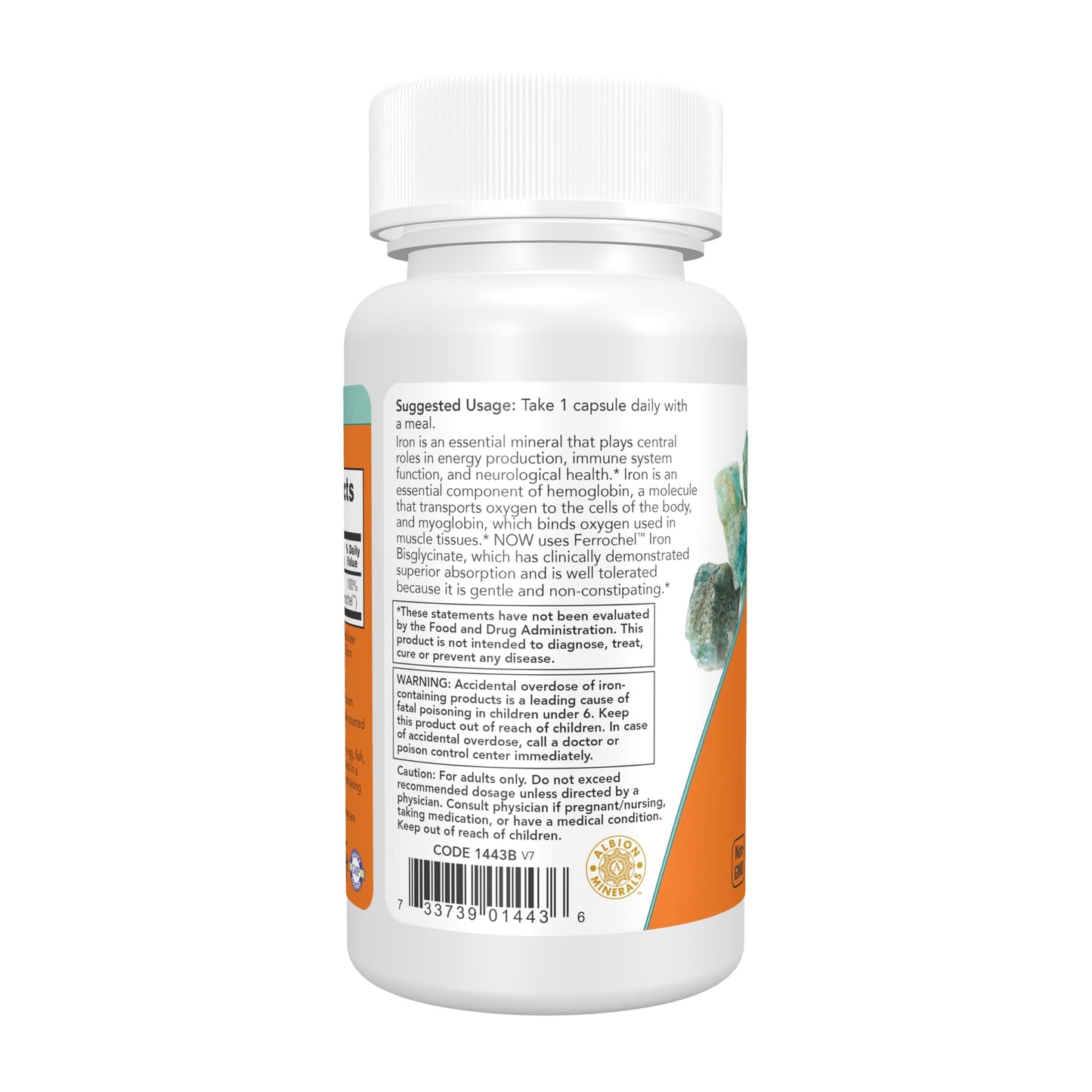NOW Foods Supplements, Iron 18 mg, Non-Constipating*, Essential Mineral, 120 Veg Capsules