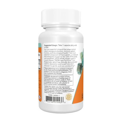 NOW Foods Supplements, Iron 18 mg, Non-Constipating*, Essential Mineral, 120 Veg Capsules