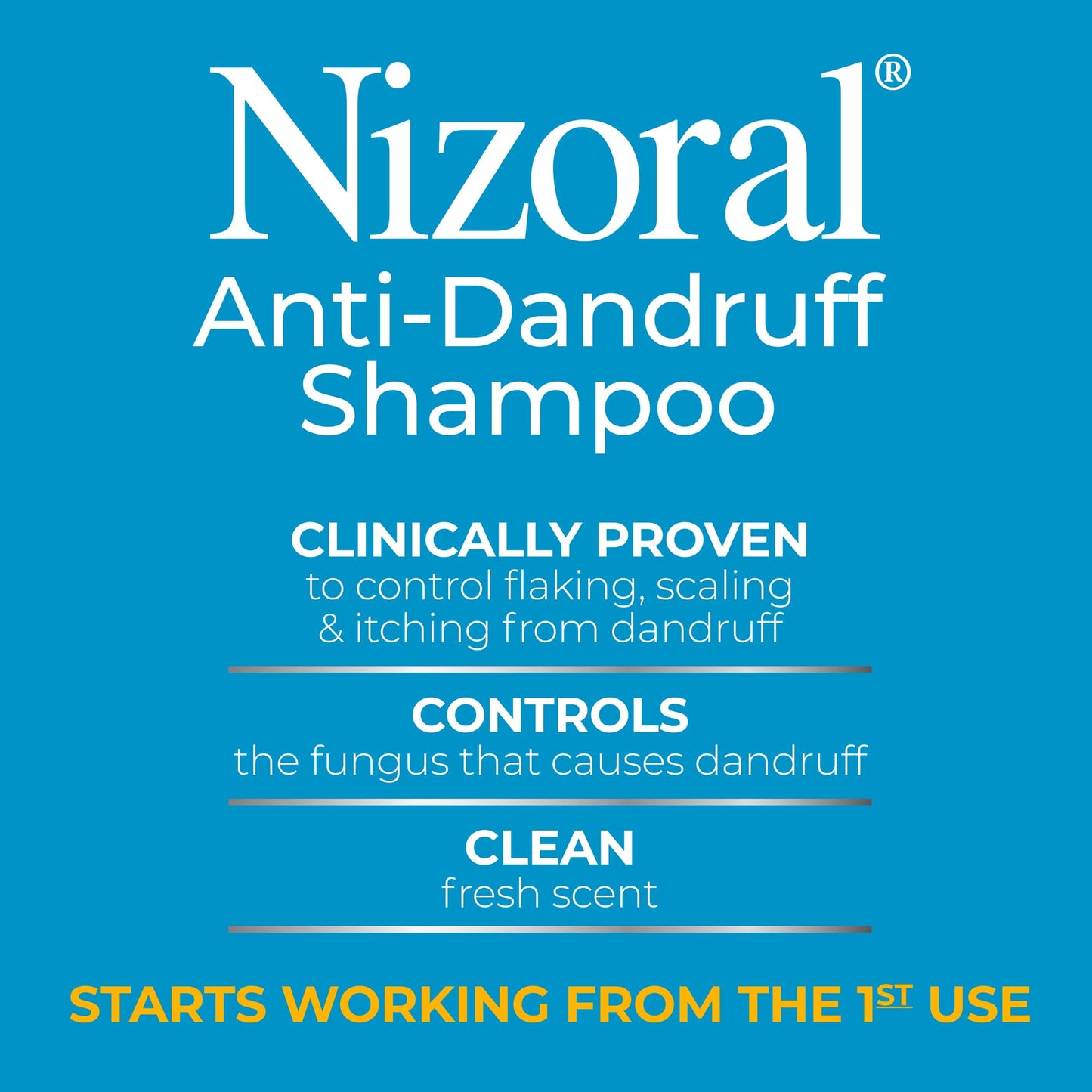 Nizoral Anti-Dandruff Shampoo with 1% Ketoconazole, Fresh Scent, 21 Fl Oz (Pack of 3)