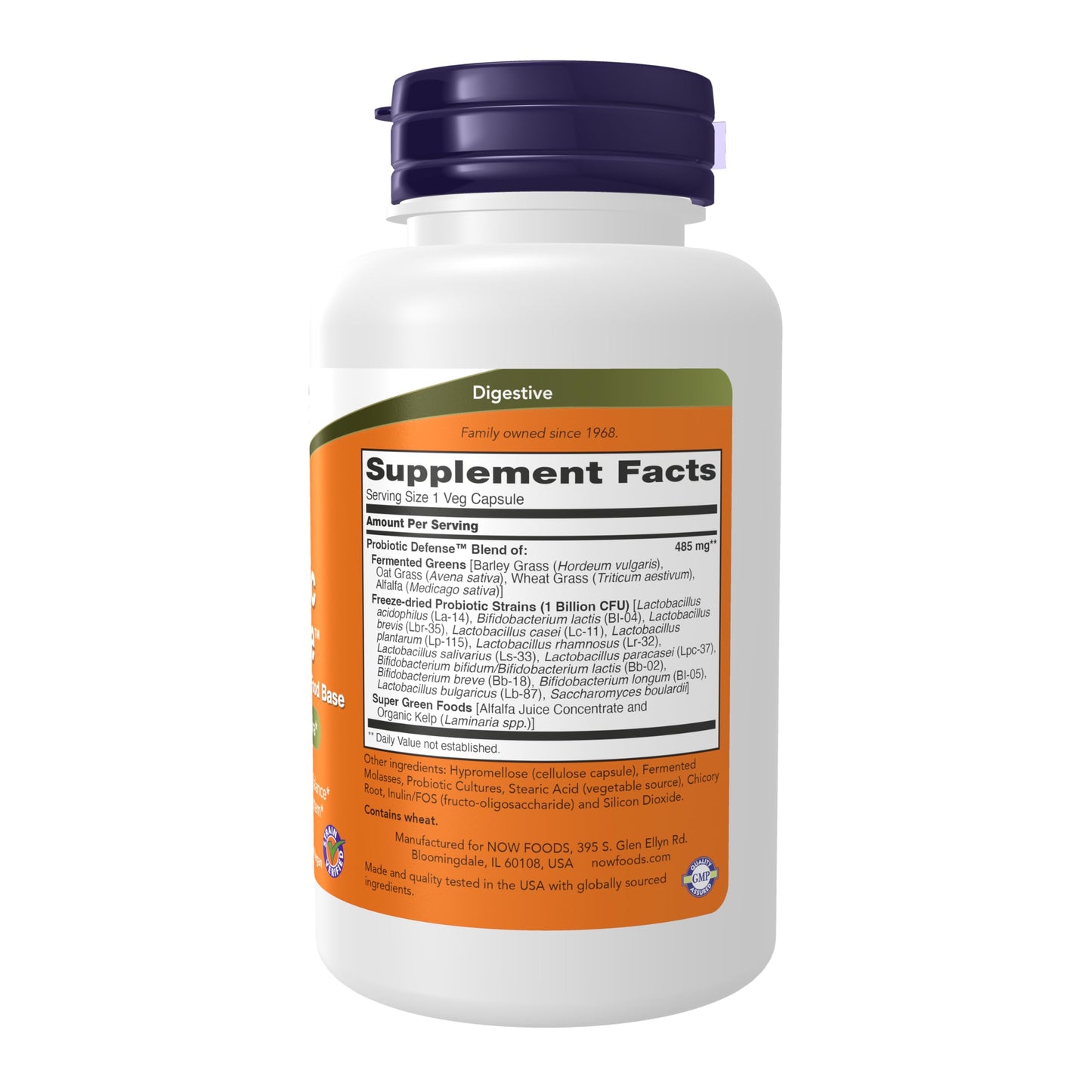 NOW Foods Supplements, Probiotic Defense, Probiotic Blend in a Whole Food Base with 1 Billion Organisms, 90 Veg Capsules