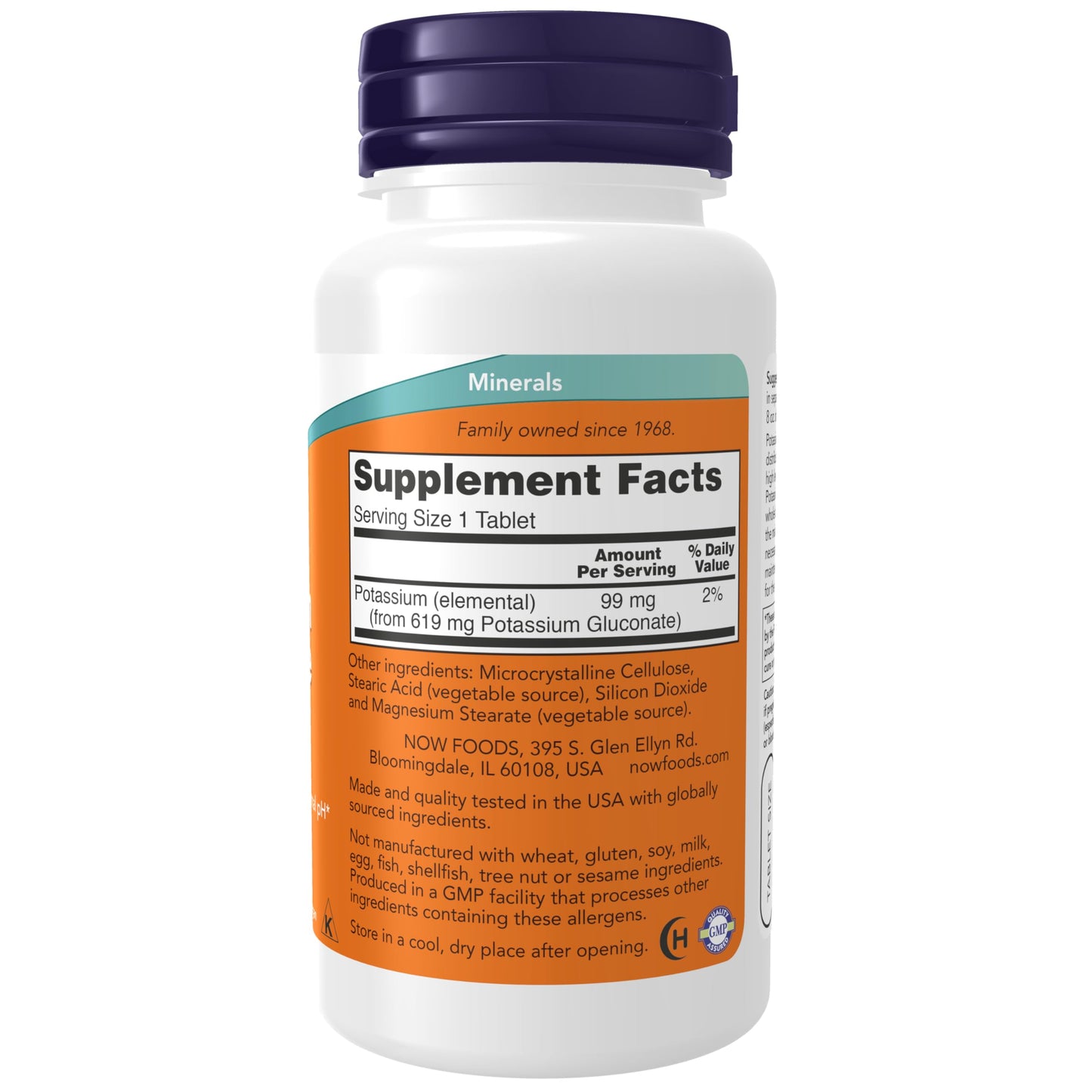 NOW Foods Supplements, Potassium Gluconate 99mg, Easier to Swallow, Essential Mineral*, 100 Tablets