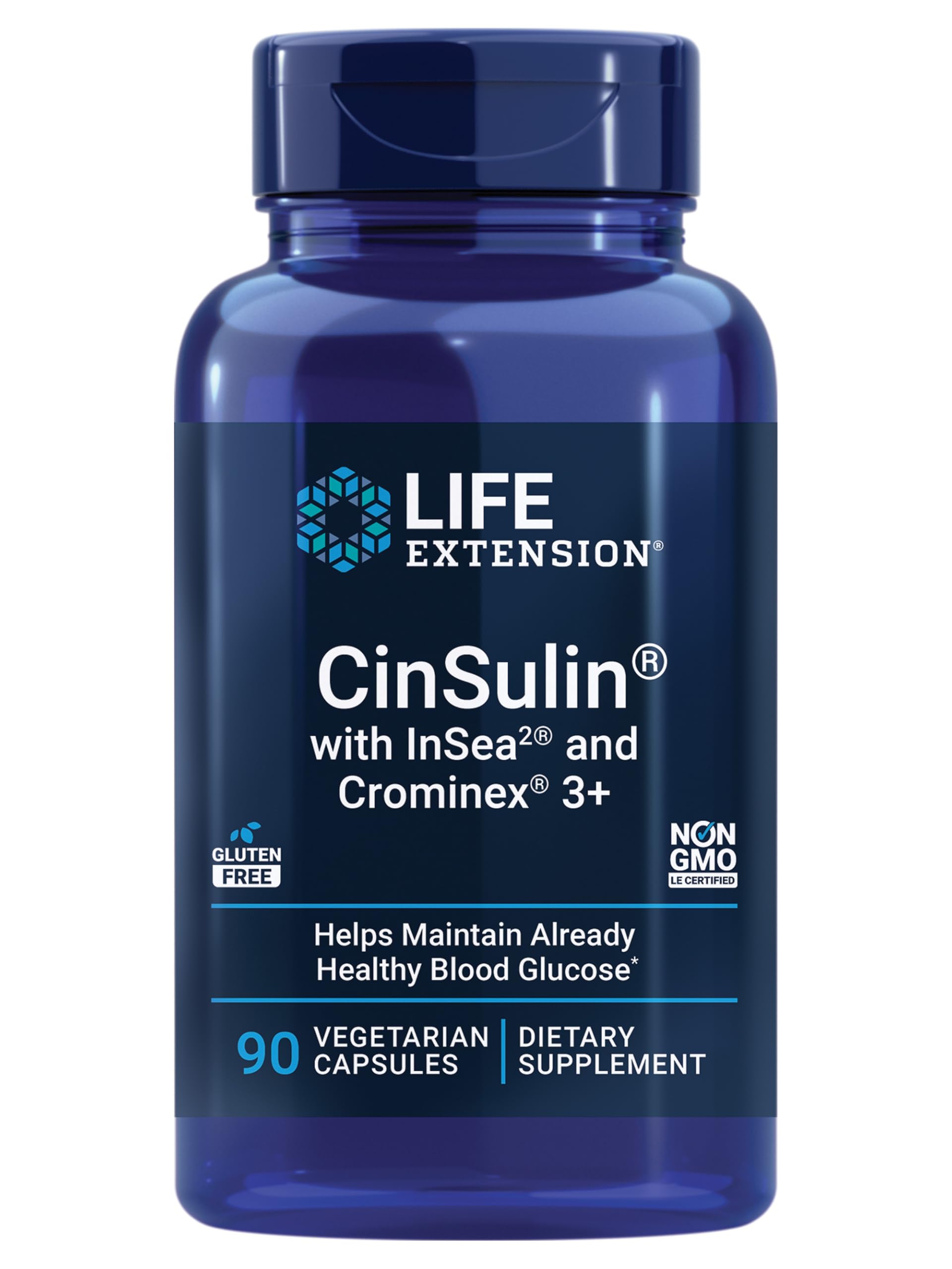 Life Extension CinSulin with InSea2 and Crominex 3+, 90 Capsules