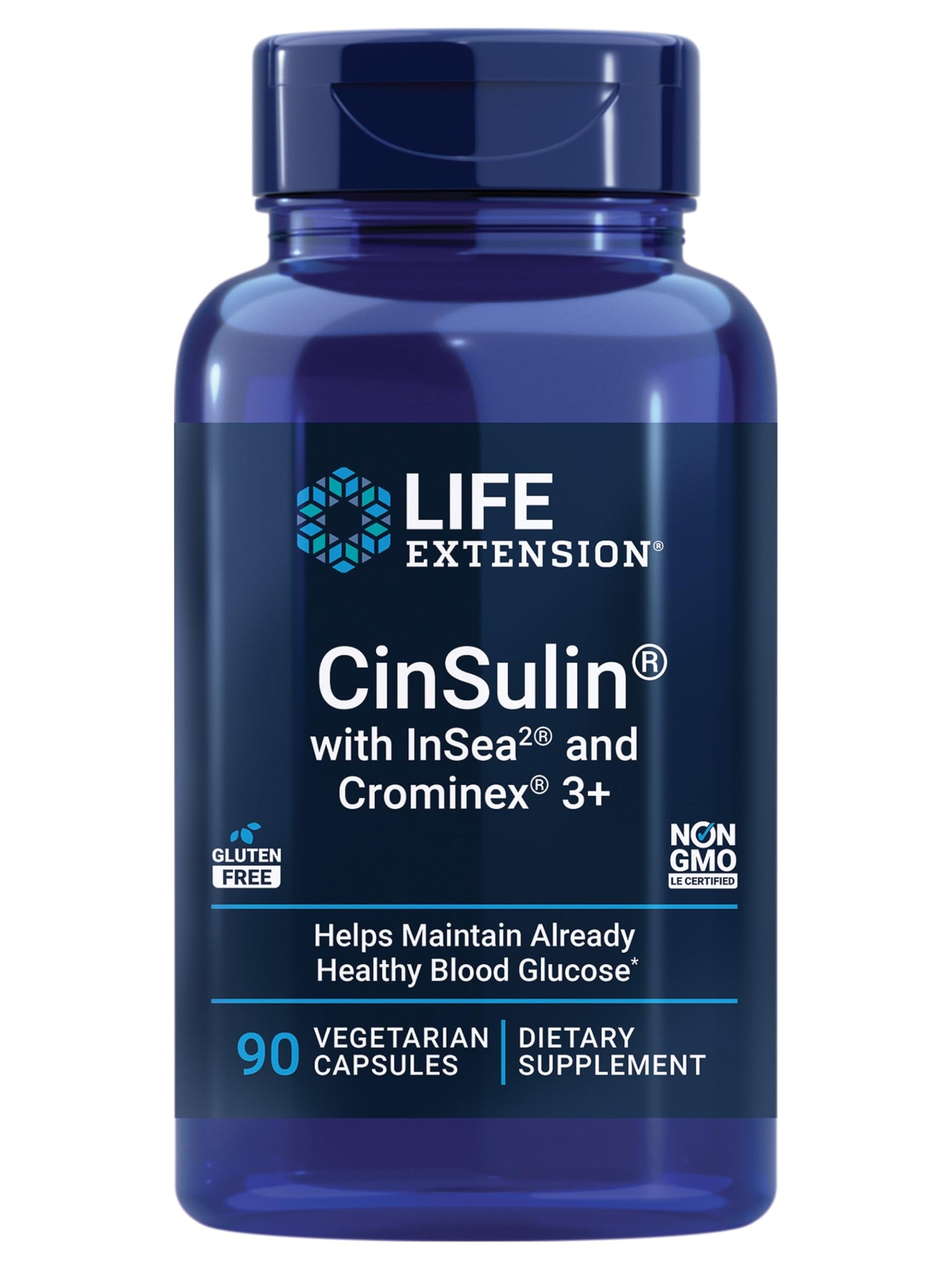 Life Extension CinSulin with InSea2 and Crominex 3+, 90 Capsules