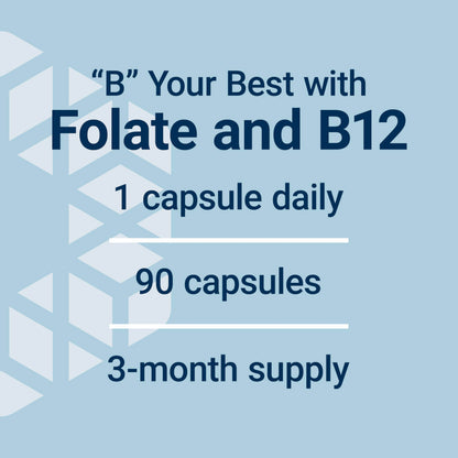 Life Extension BioActive Folate & Vitamin B12, Promotes Heart, Brain & GI Tract Health, Non-GMO, Gluten-Free, Vegetarian, 90 Capsules
