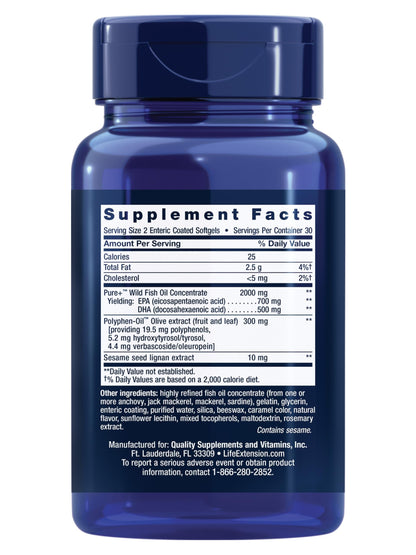 Life Extension Super Omega-3 EPA/DHA Fish Oil, 60 Softgels