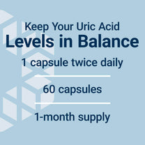 Life Extension Uric Acid Control, Promotes Healthy uric Acid Balance, Joint Health, discomfort Relief, Gluten Free, Non-GMO, Vegetarian, 60 Capsules