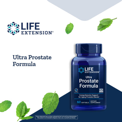 Life Extension Ultra Prostate Formula, Saw Palmetto for Men, pygeum, stinging Nettle Root, lycopene, Prostate Health, Urination Flow, PSA, Non-GMO, Gluten-Free, 60 softgels