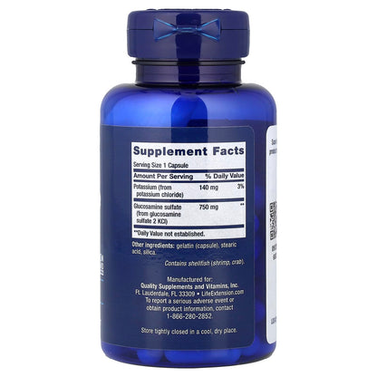 Life Extension Glucosamine Sulfate, 750 mg, Supports Knee Comfort and Joint Health, Gluten-Free, Non-GMO, 60 Capsules