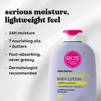 eos Shea Better Body Lotion- Vanilla Cashmere, 24-Hour Moisture, 16 fl oz