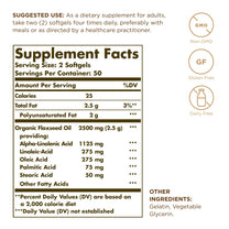 Solgar Flaxseed Oil 1250 mg - 100 Softgels, Pack of 3 - Concentrated Plant Source of Omega-3 Alpha-Linoleic Acid (ALA) - Non-GMO, Gluten Free - 150 Total Servings