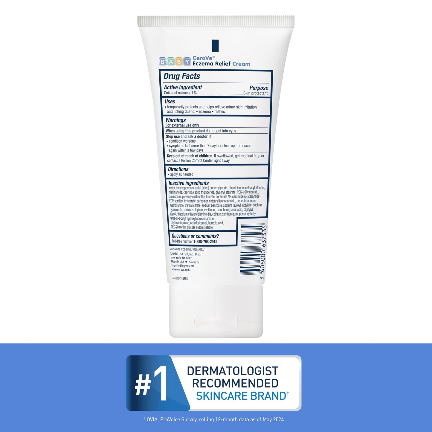 CeraVe Baby Eczema Relief Cream with 1% Colloidal Oatmeal & Vitamin E, 5oz