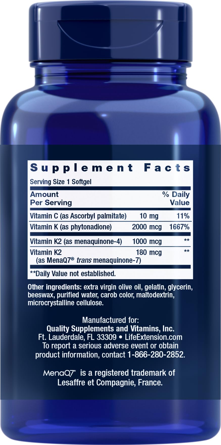 Life Extension Super K, 150 Softgels, with Vitamin K1 and K2 - MK4 & MK7
