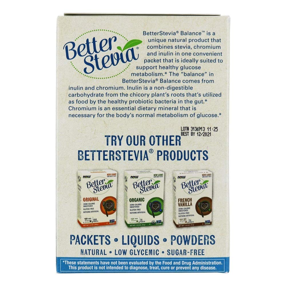 NOW Foods Stevia Balance,100 Packets (Pack of 3)
