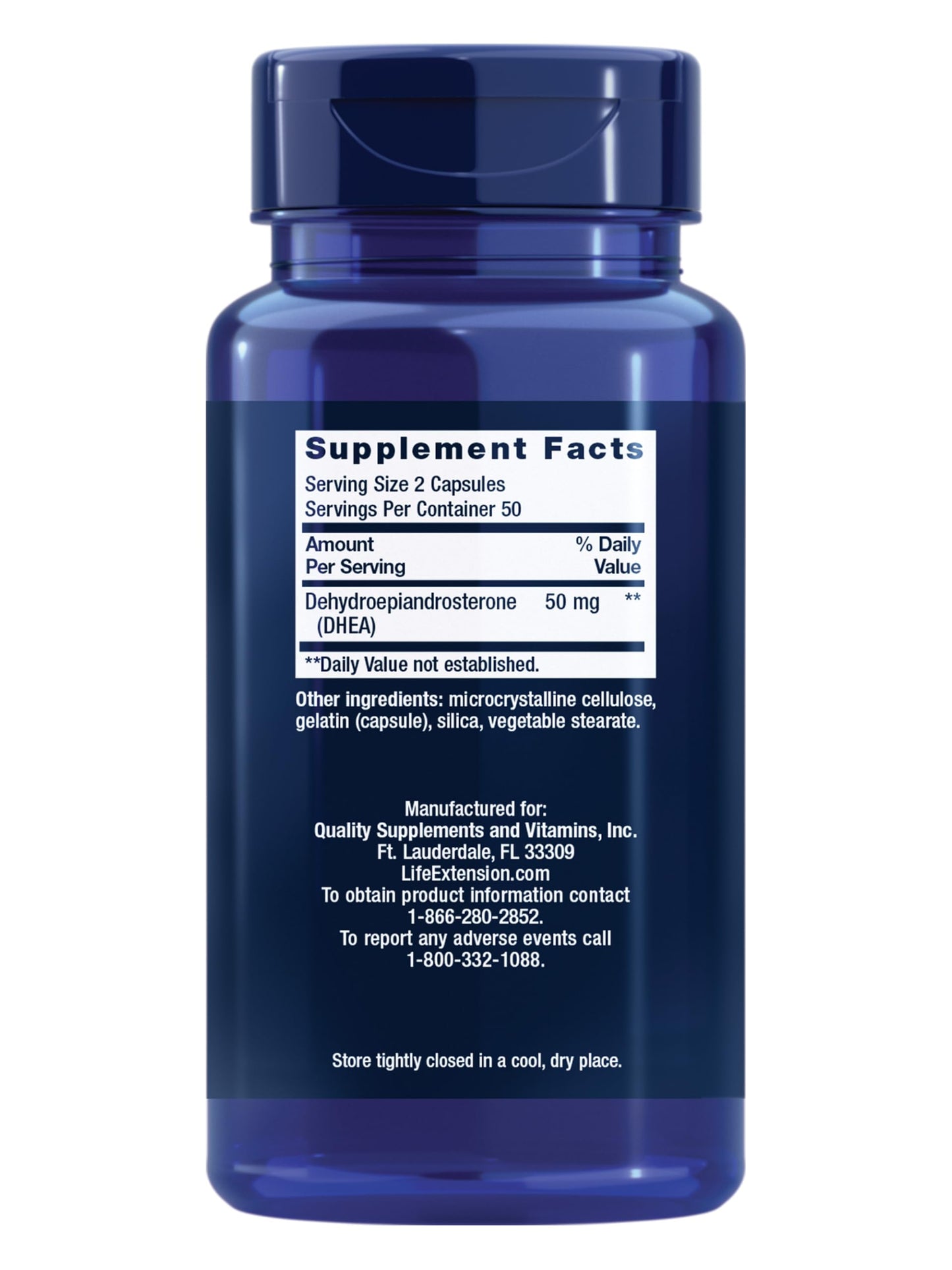Life Extension DHEA 25 mg – Hormone Balance Supplement, Memory, Muscle Health, Bone Health, Men’s Health, Women’s Health, Gluten-Free, Non-GMO, 100 Capsules