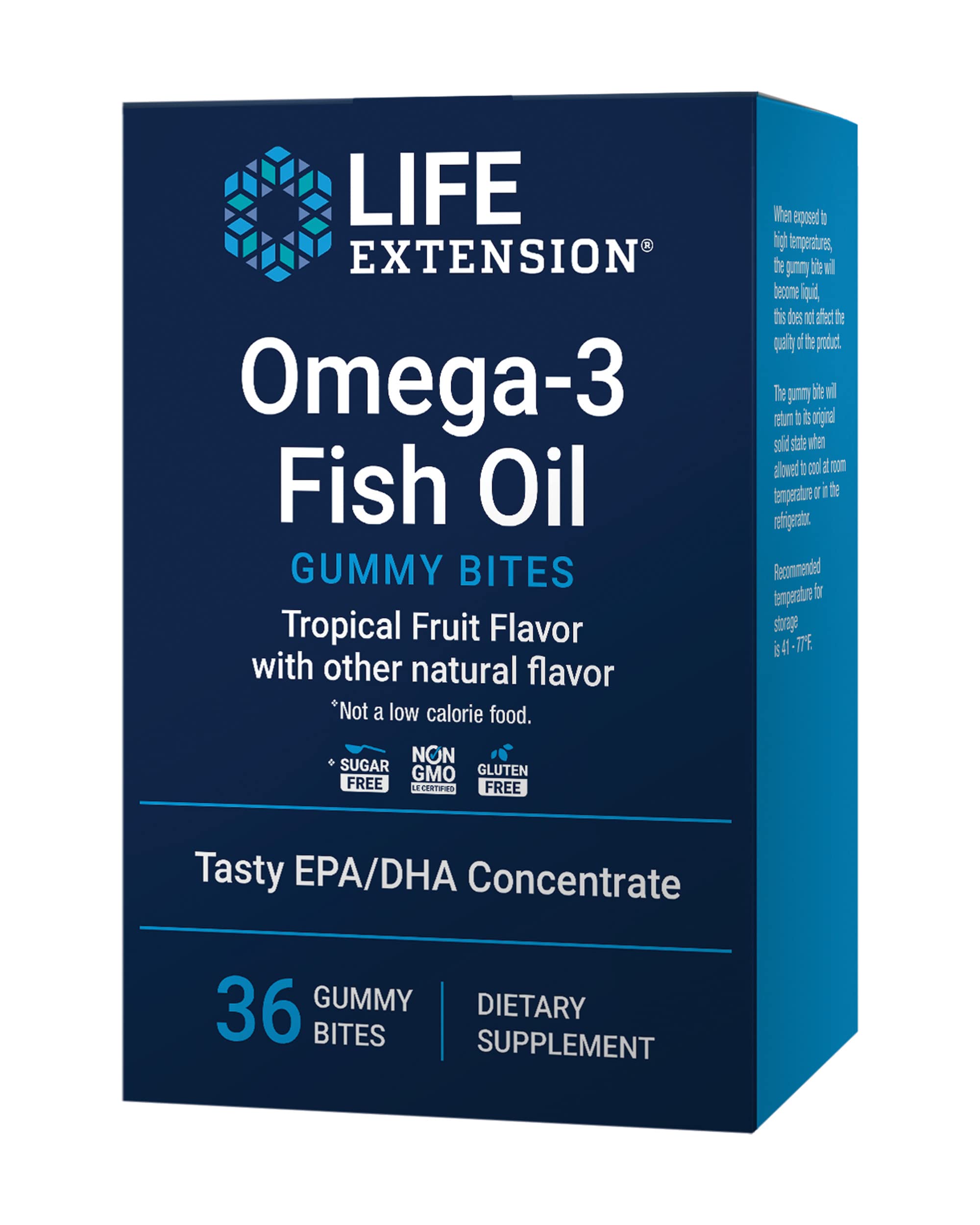 Life Extension Omega-3 Fish Oil Gummy Bites, EPA DHA, 36 Gummy Bites