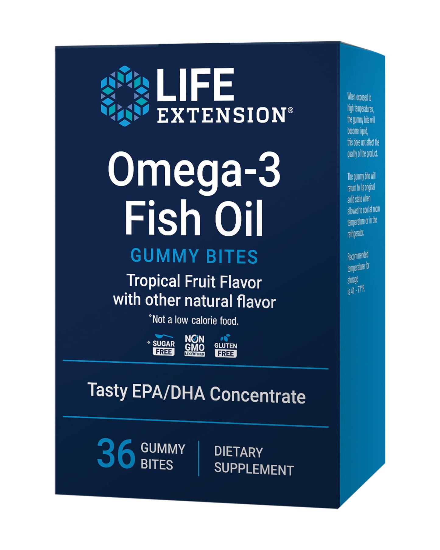 Life Extension Omega-3 Fish Oil Gummy Bites, EPA DHA, 36 Gummy Bites