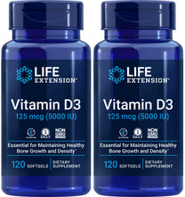 Life Extension Vitamin D3 5000 IU, 120 Softgels (Pack of 2)