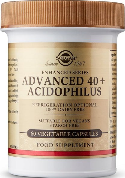 Solgar Advanced 40+ Acidophilus, 60 Vegetable Capsules
