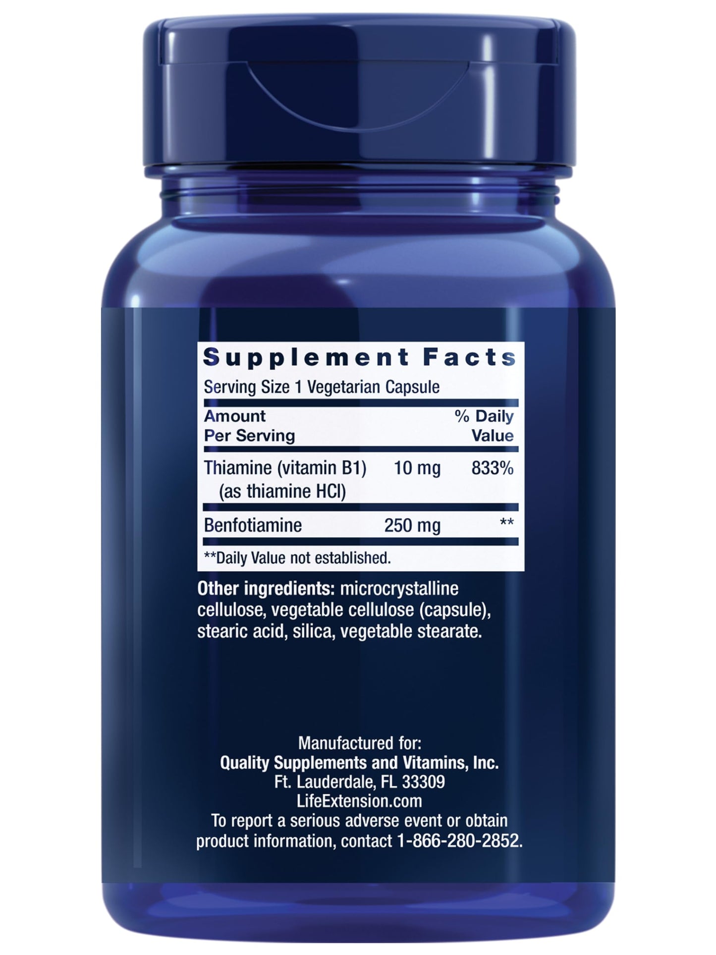 Life Extension Mega Benfotiamine, 250 mg, 120 Capsules