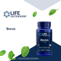 Life Extension Boron 3 mg, Vitamin B2, Supports Healthy Bones, Optimal Bone Metabolism, Immune Function, Nervous System Health, Gluten Free, Non-GMO, Vegetarian, 100 Capsules (Pack of 2)