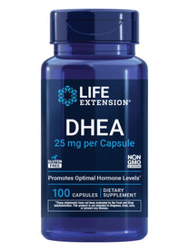Life Extension DHEA 25 mg – Hormone Balance Supplement, Memory, Muscle Health, Bone Health, Men’s Health, Women’s Health, Gluten-Free, Non-GMO, 100 Capsules