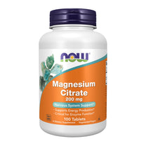 NOW Foods Supplements, Magnesium Citrate 200 mg, Enzyme Function*, Nervous System Support*, 100 Tablets
