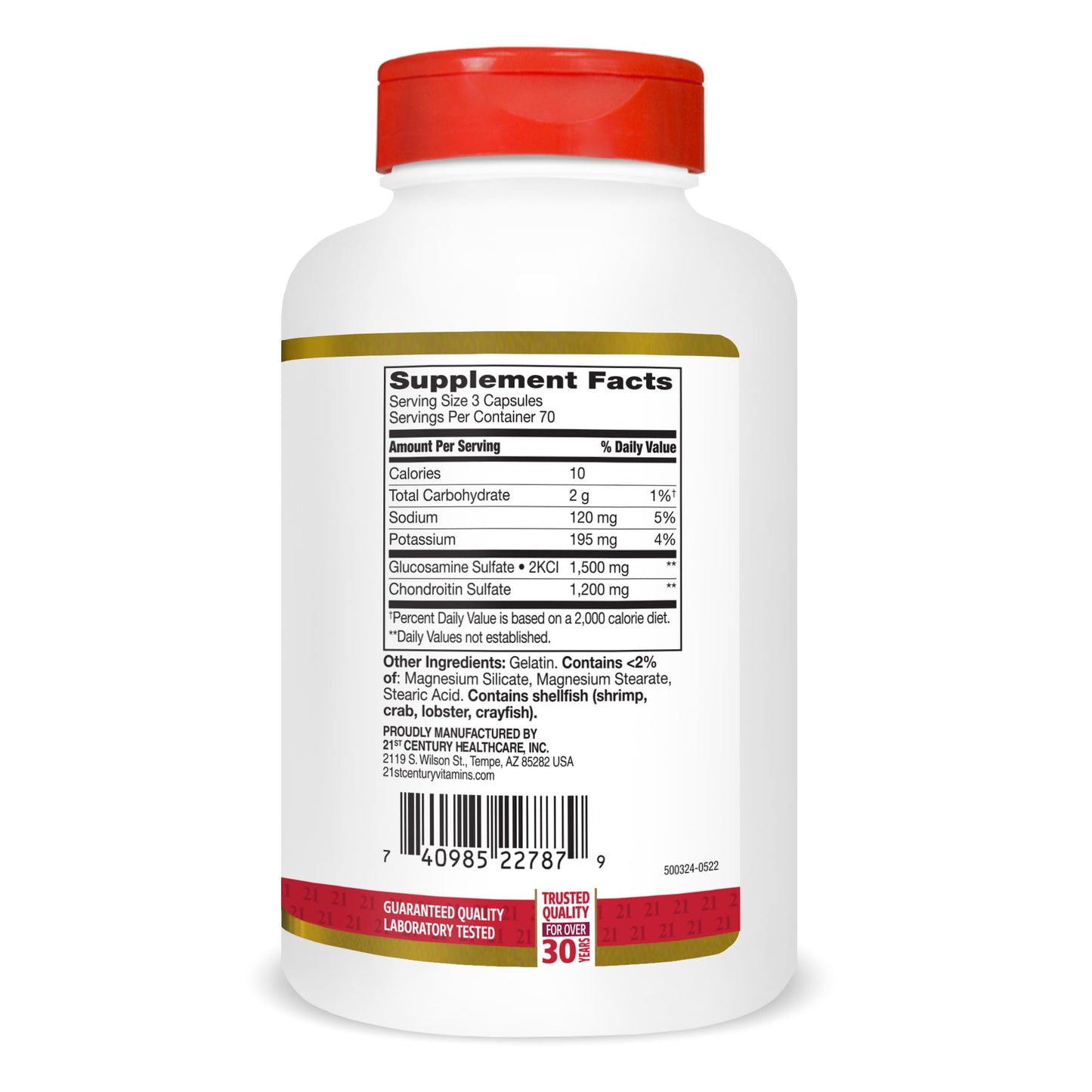 21st Century Double Strength Glucosamine Chondroitin 500/400mg, 210ct