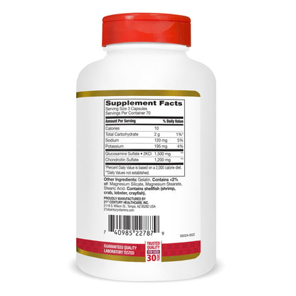 21st Century Double Strength Glucosamine Chondroitin 500/400mg, 210ct