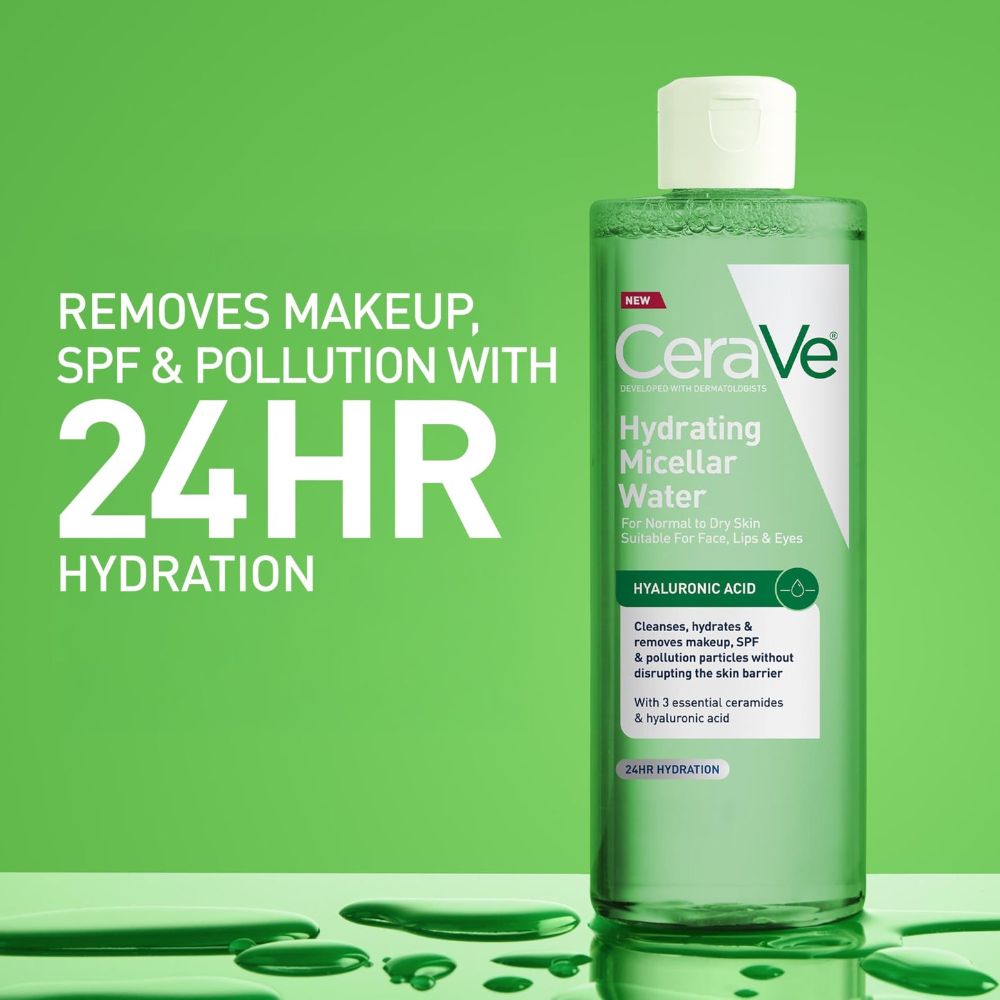 CeraVe Hydrating Micellar Water, Facial Cleanser & Makeup Remover, 13oz