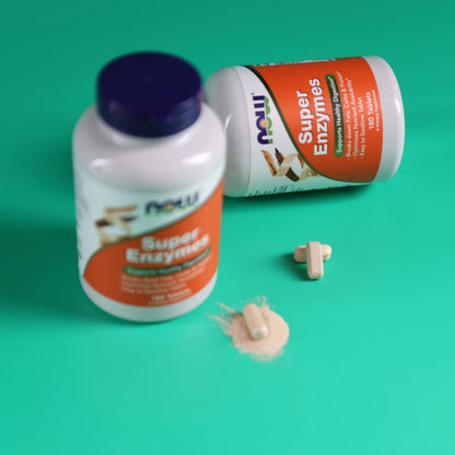 NOW Foods Supplements, Super Enzymes, Formulated with Bromelain, Ox Bile, Pancreatin and Papain, 180 Tablets