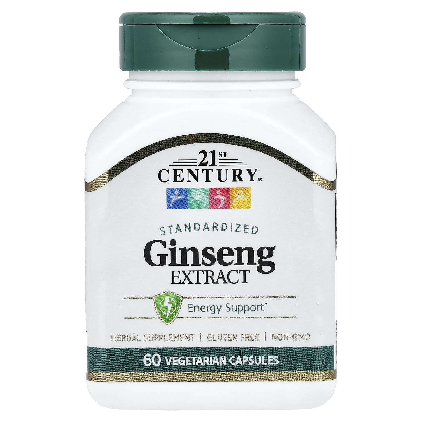 21st Century Ginseng Extract 200mg Capsules, Energy & Vitality, 60 Count