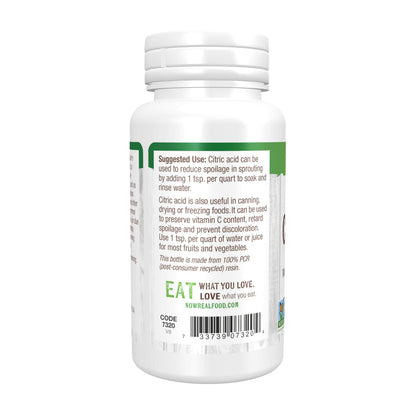 NOW Foods, Citric Acid, Sprouting Aid, Great Substitute for Salt, Preservative Found in Citrus Fruits, 4-Ounces
