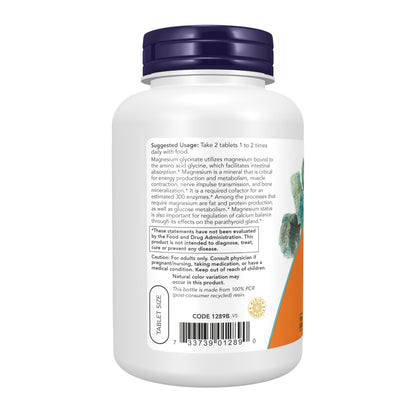 NOW Foods Supplements, Magnesium Glycinate 100 mg, Highly Absorbable Form, 180 Tablets