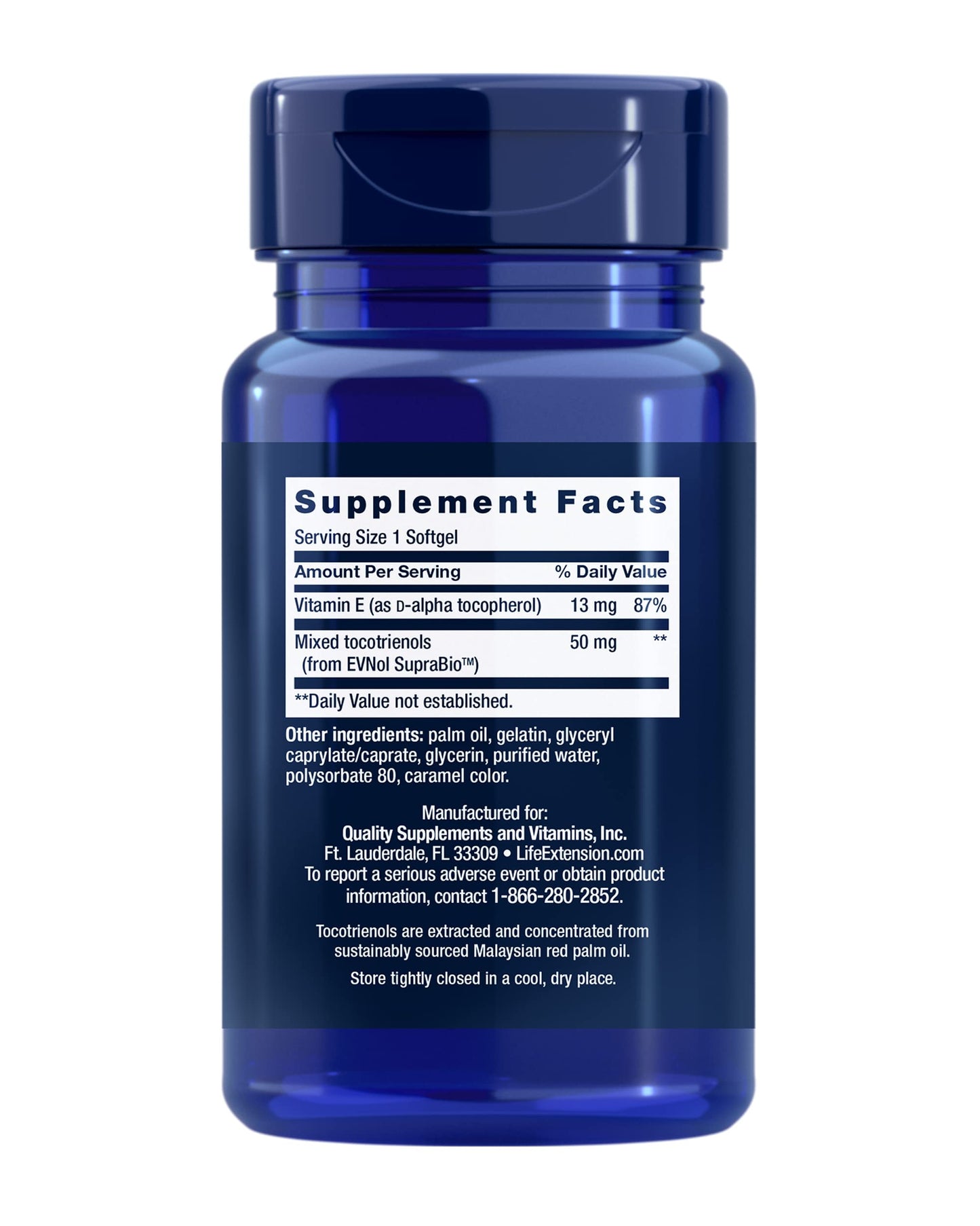 Life Extension Super Absorbable Tocotrienols, Vitamin E as D-Alpha tocopherol, Mixed tocotrienols, Support Hair Growth, Brain Function, Gluten-Free, Non-GMO, 60 softgels