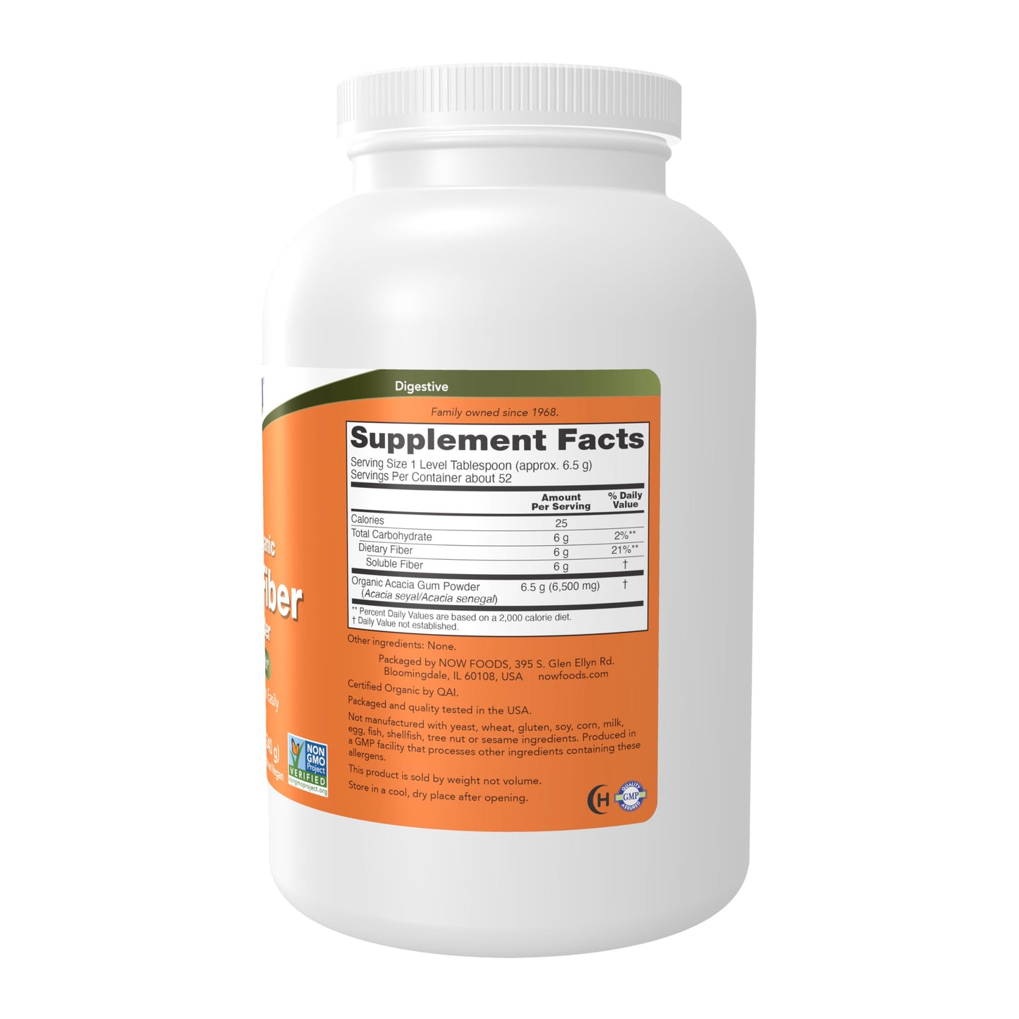 NOW Foods Supplements, Acacia Pure Powder, Certified Organic, Highly Soluble, Mixes Easily, Intestinal Health*, 12-Ounce