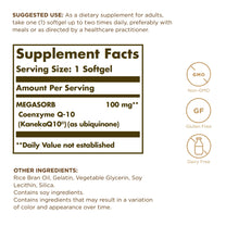 Megasorb CoQ-10 100mg Solgar 30 Softgel