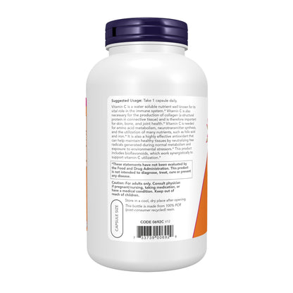 NOW Foods Supplements, Vitamin C-1,000 with 100 mg of Bioflavonoids, Antioxidant Protection*, 250 Veg Capsules