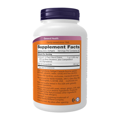 NOW FOODS SPO Beta-Sitosterol Plant Sterols with Fish Oil, 180 Count