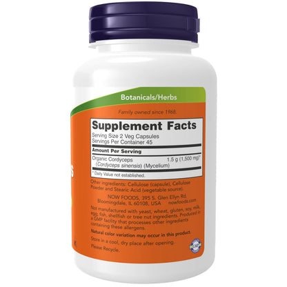 NOW Foods Supplements, Cordyceps (Cordyceps sinensis)750 mg, Healthy Immune Support*, 90 Veg Capsules