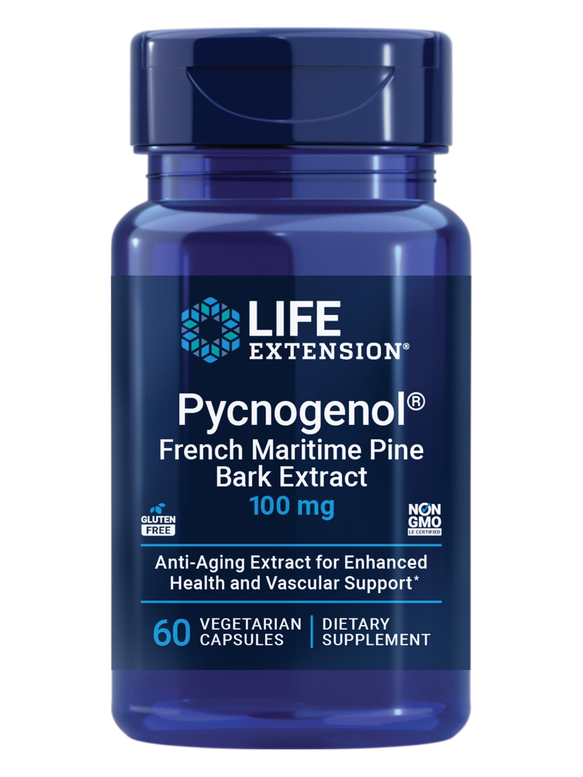 Life Extension Pycnogenol French Maritime Pine Bark Extract, 60 Capsules