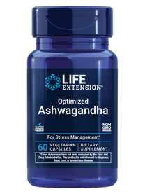Life Extension Optimized Ashwagandha - Stress Management Supplement for a Healthy Stress Response, Focus, Memory, Stress Relief - Vegetarian, Gluten-Free, Non-GMO, 60 Capsules