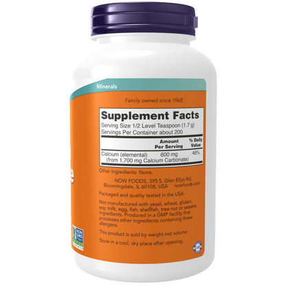 NOW Foods Supplements, Calcium Carbonate Powder, High Percentage of Calcium, Supports Bone Health*, 12-Ounce